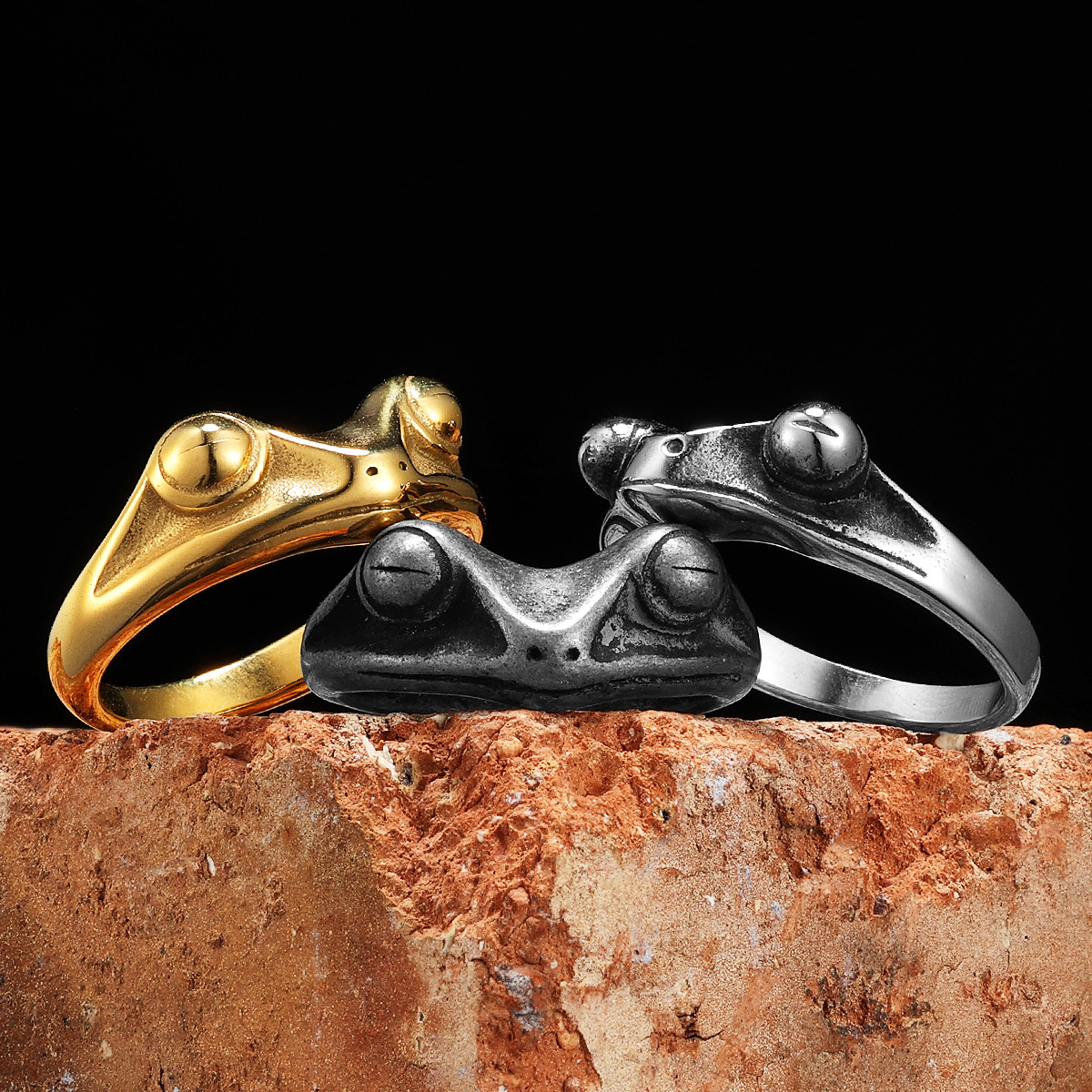 Frog Prince Men Rings Stainles - Vintage Fashion Newtown 리뷰 및 가격
