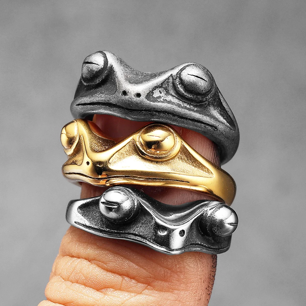 Frog Prince Men Rings Stainles - Vintage Fashion Newtown 리뷰 및 가격