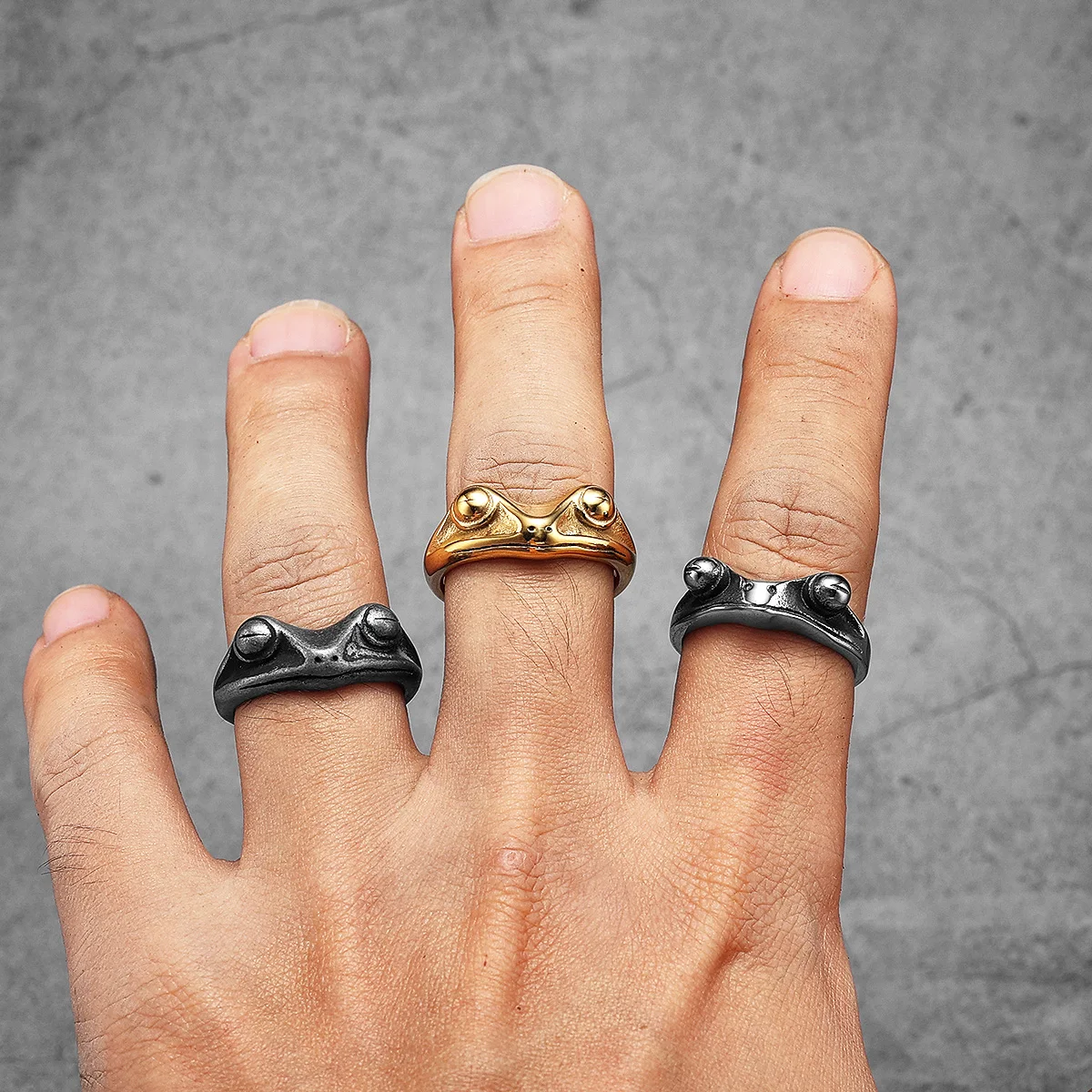 Frog Prince Men Rings Stainles - Vintage Fashion Newtown 리뷰 및 가격