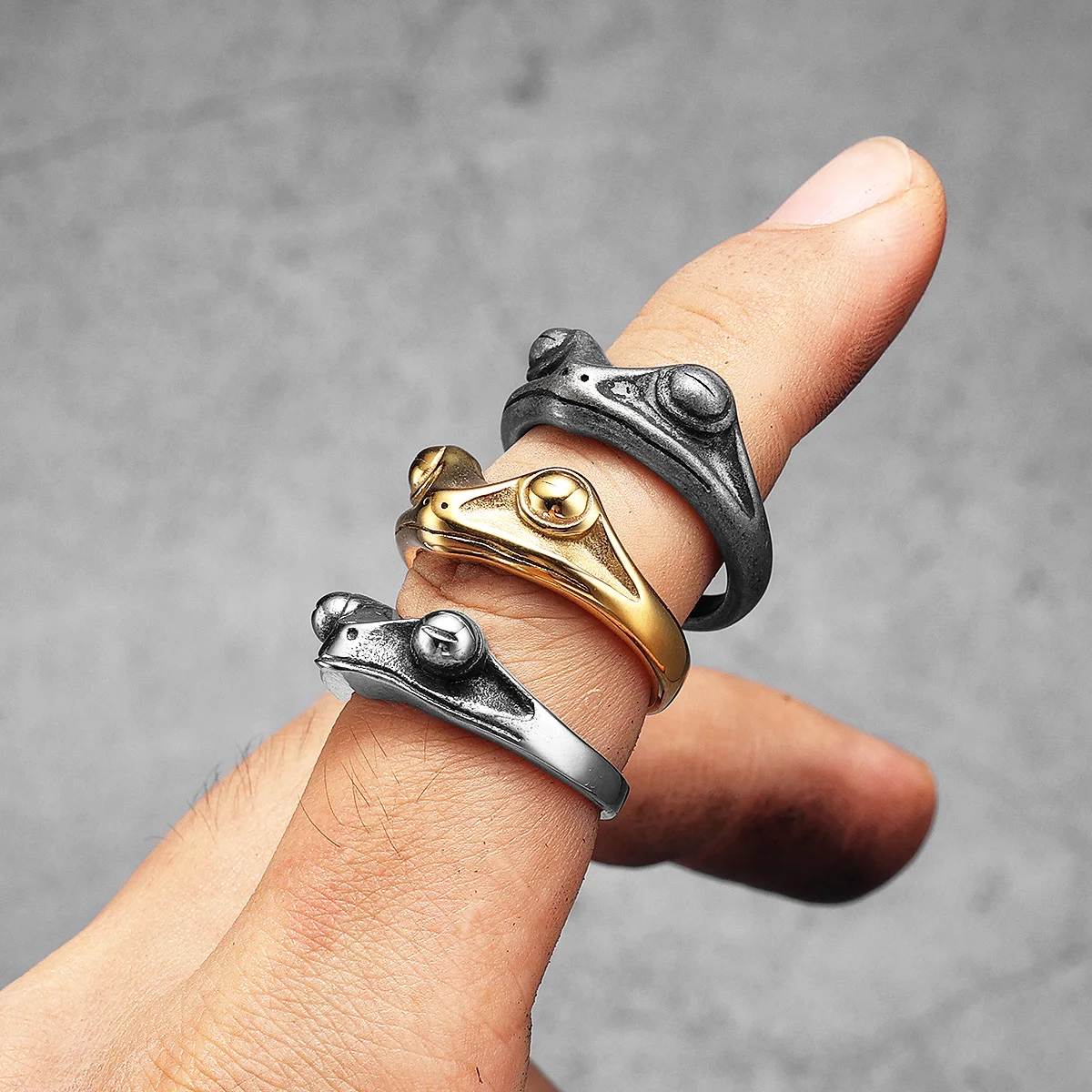 Frog Prince Men Rings Stainles - Vintage Fashion Newtown 리뷰 및 가격