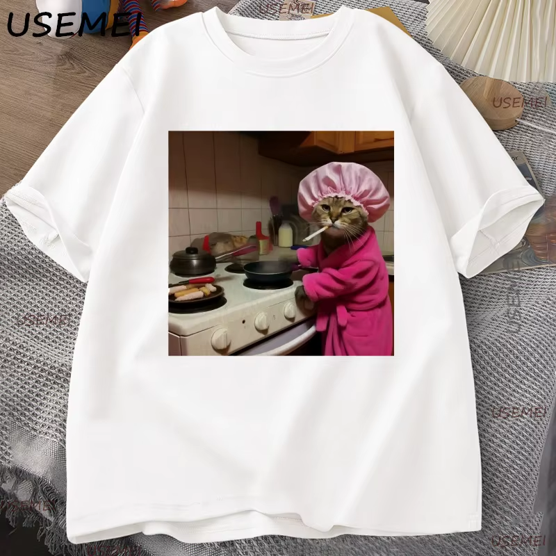 Funny Housewife Cat T-Shirt Vi - Vintage Fashion Gen Z 리뷰 및 가격