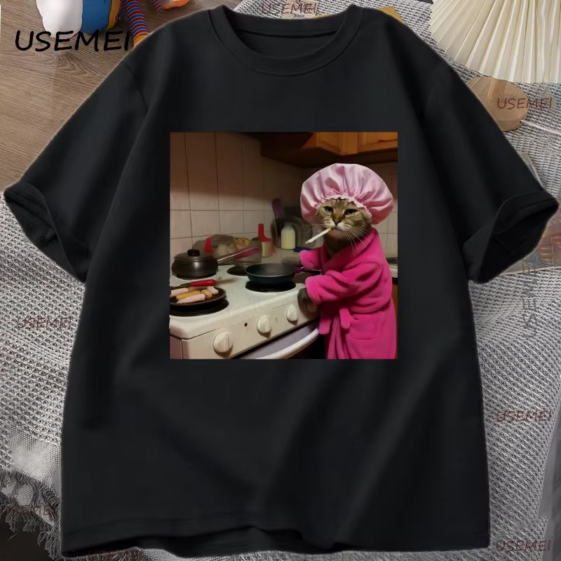 Funny Housewife Cat T-Shirt Vi - Vintage Fashion Gen Z 리뷰 및 가격