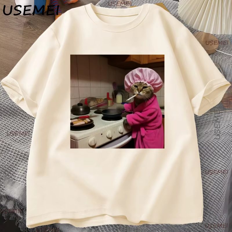 Funny Housewife Cat T-Shirt Vi - Vintage Fashion Gen Z 리뷰 및 가격