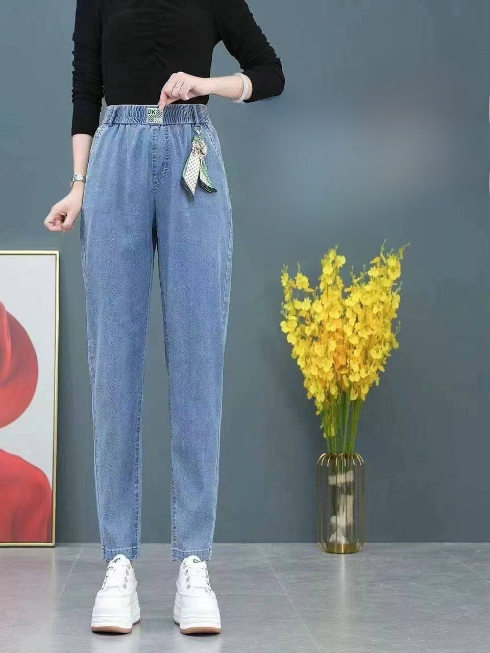 High Waist Straight Leg Ice Si - Mom Jean High Rise 리뷰 및 가격