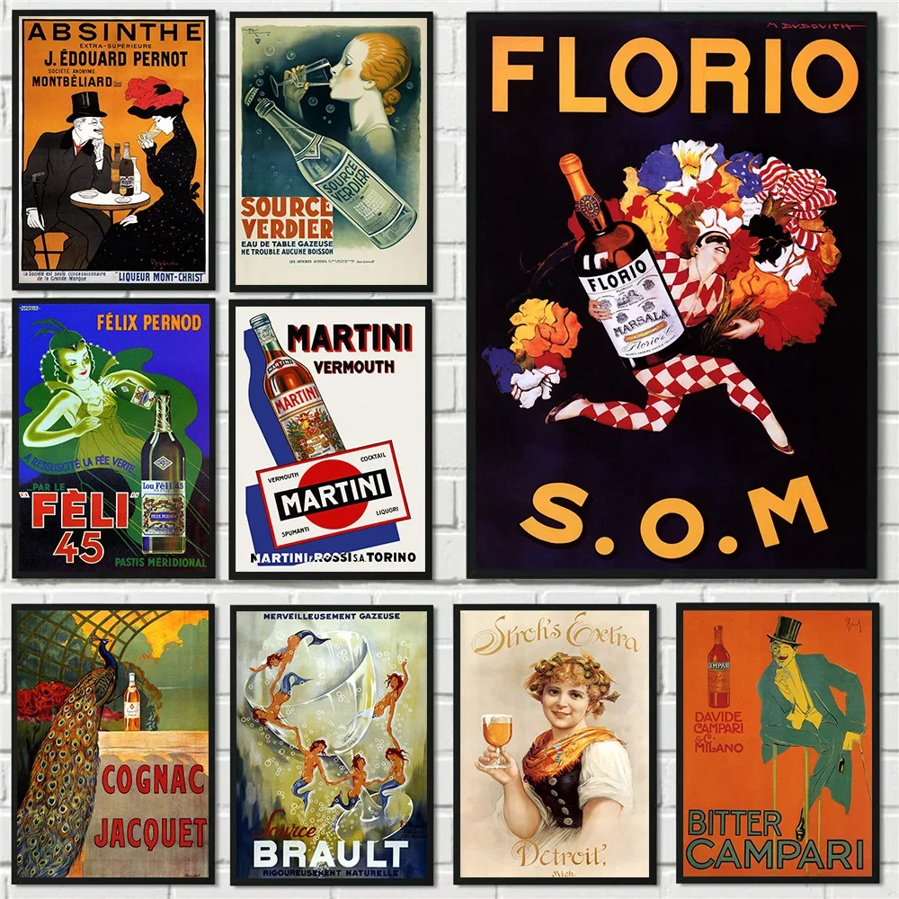 Vintage Famous Italy French Wi - Vintage Fashion Prints For Wall 리뷰 및 가격