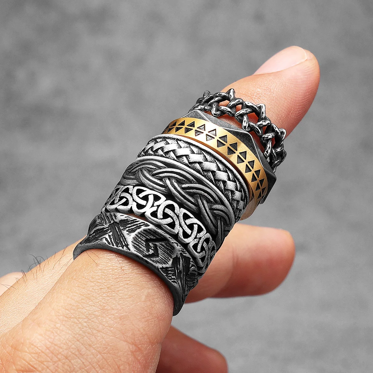 Hollow Celtic Knot Men Rings S - Vintage Fashion Newtown 리뷰 및 가격