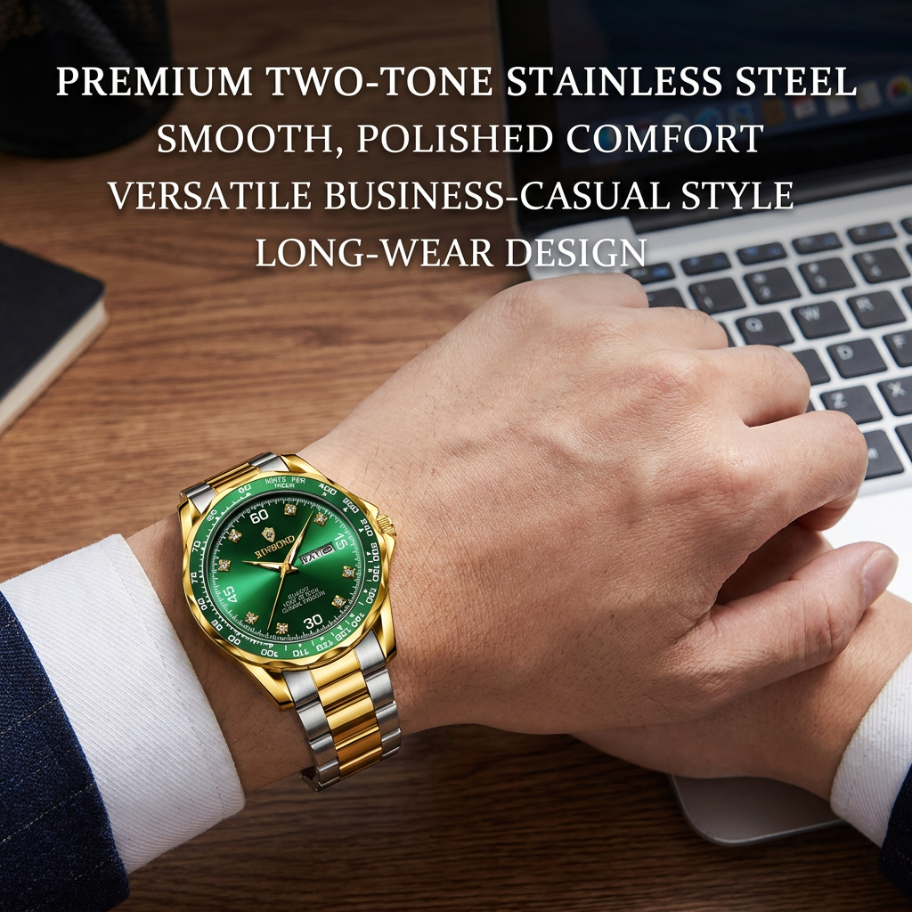 1pcs men watch green dial doub - Vintage Fashion Week 리뷰 및 가격
