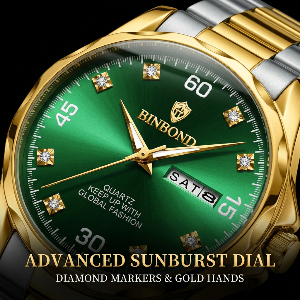 1pcs men watch green dial doub - Vintage Fashion Week 리뷰 및 가격