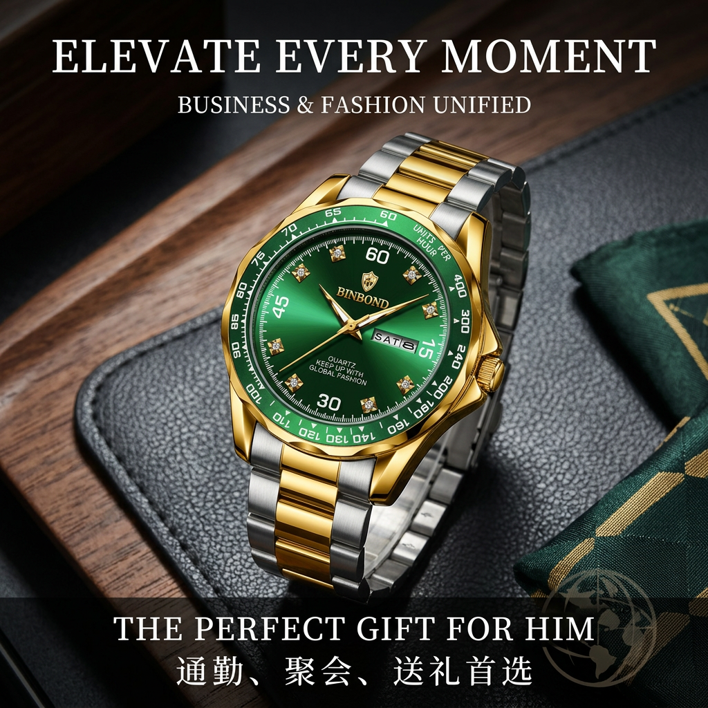 1pcs men watch green dial doub - Vintage Fashion Week 리뷰 및 가격