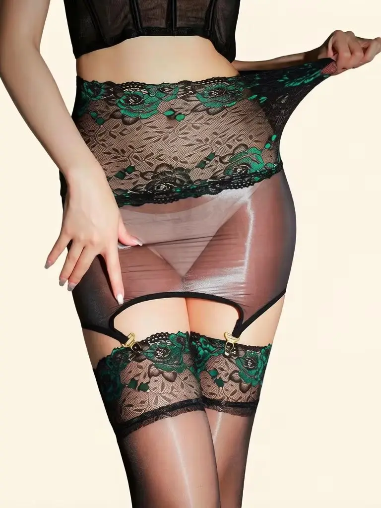 Women 2 In 1 Lace Oil Glossy S - Vintage Fashion Wear 리뷰 및 가격