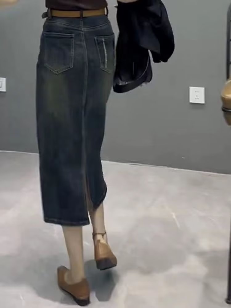 High Waist A-Line Midi Denim S - Denim Skirt Midi Vintage 리뷰 및 가격