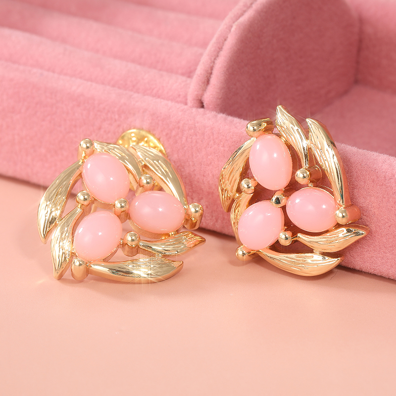 Vintage Inlay Pink Stone Flowe - Vintage Fashion Vogue 리뷰 및 가격