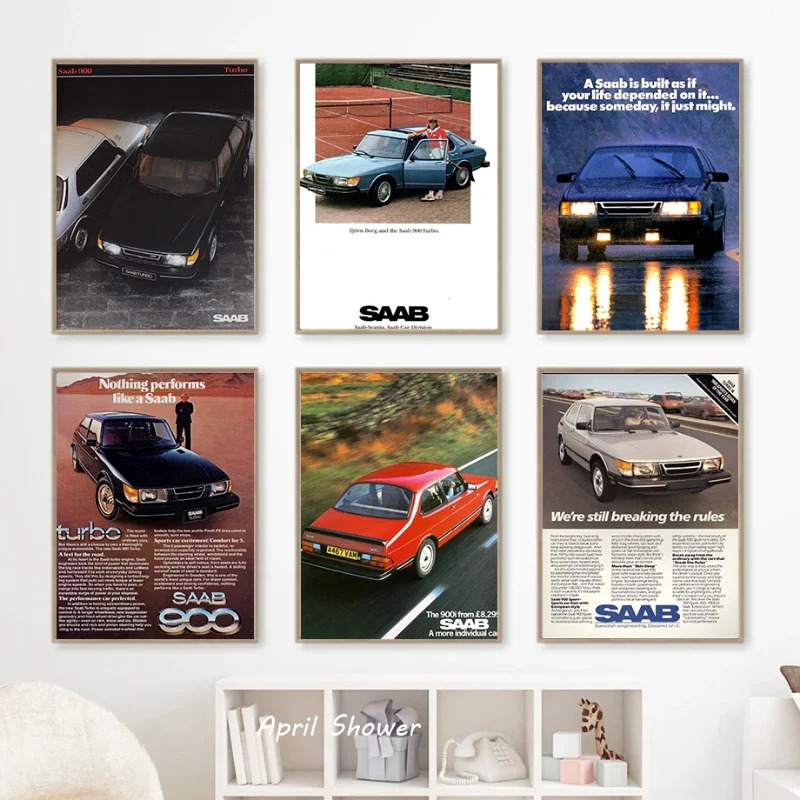Classic Vintage Saab 900 Turbo - Vintage Fashion Prints For Wall 리뷰 및 가격
