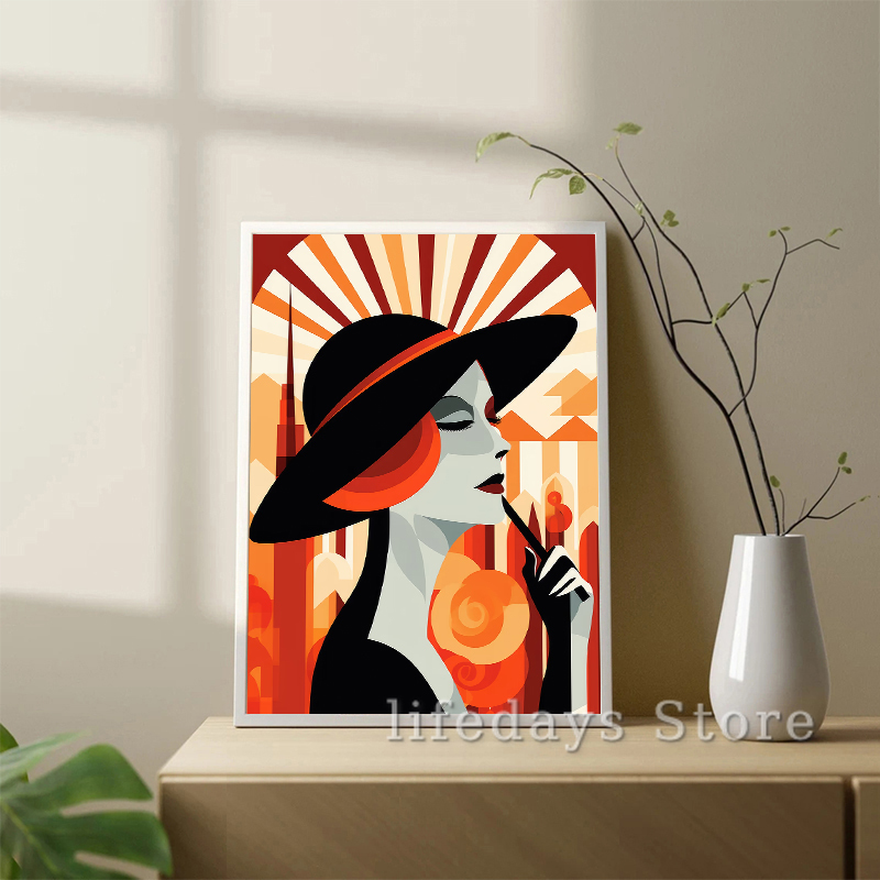 Vintage Art Deco Women Portrai - Vintage Fashion Prints For Wall 리뷰 및 가격