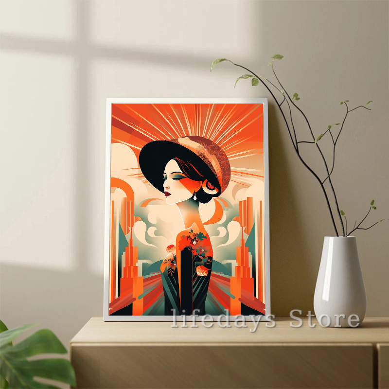 Vintage Art Deco Women Portrai - Vintage Fashion Prints For Wall 리뷰 및 가격