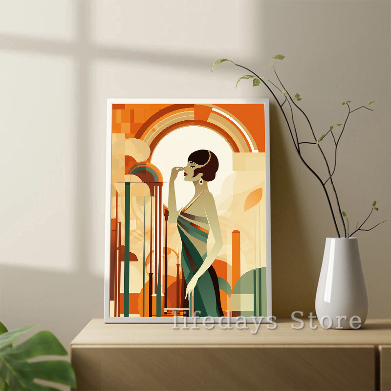 Vintage Art Deco Women Portrai - Vintage Fashion Prints For Wall 리뷰 및 가격