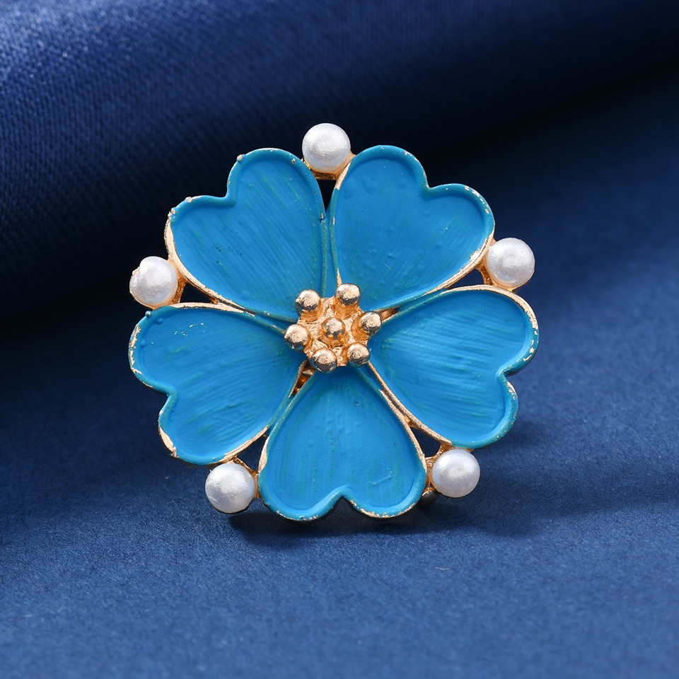 Vintage Enamel Blue Flower Bro - Vintage Fashion Wear 리뷰 및 가격