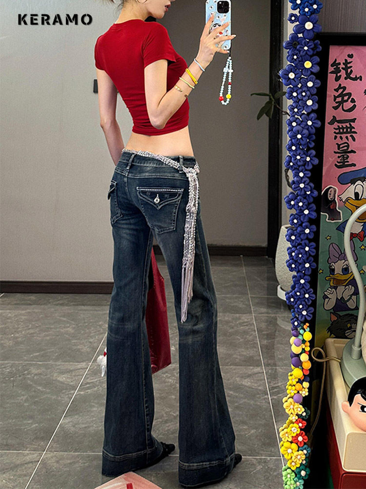 Streetwear y2k Flare Jeans Dis - Mom Jean High Rise 리뷰 및 가격