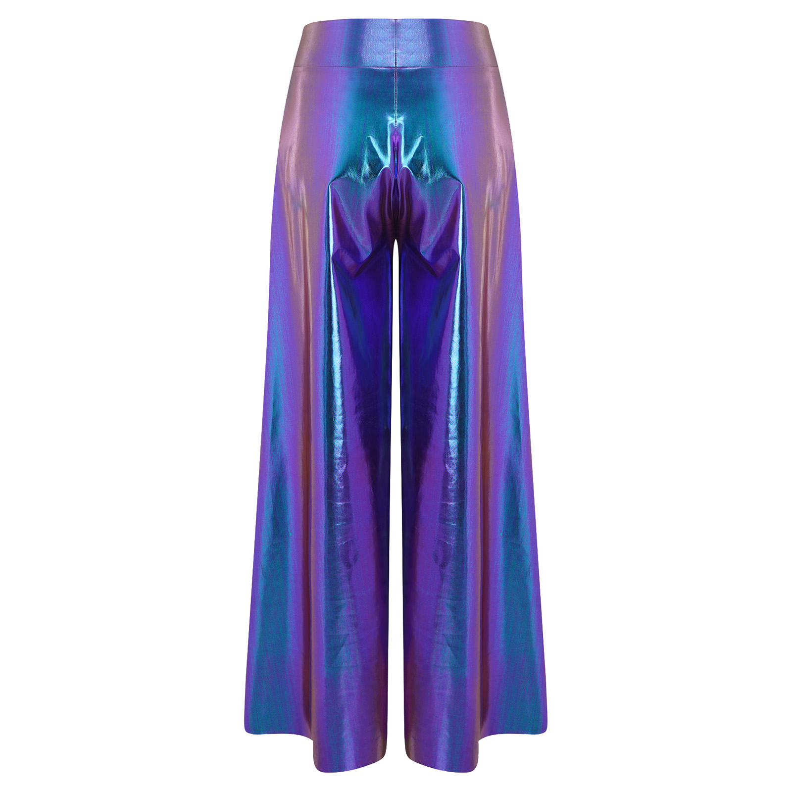 Women Fashion Metallic Shiny P - Wide Leg Trouser 70S 리뷰 및 가격
