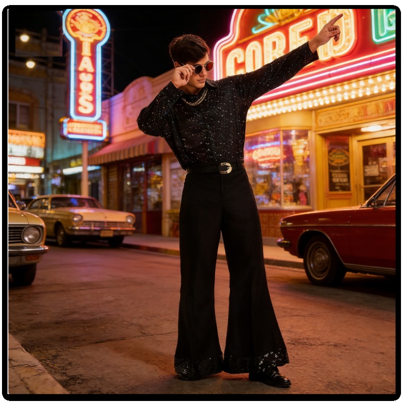 70s Retro Disco Bell Bottoms M - Wide Leg Trouser 70S 리뷰 및 가격
