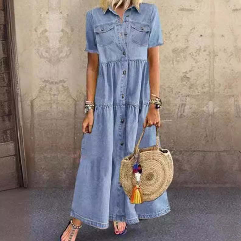 Vintage Style Long Multi-Buckl - Denim Skirt Midi Vintage 리뷰 및 가격