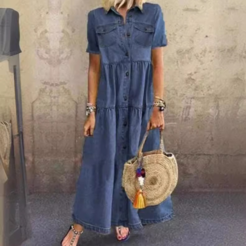 Vintage Style Long Multi-Buckl - Denim Skirt Midi Vintage 리뷰 및 가격
