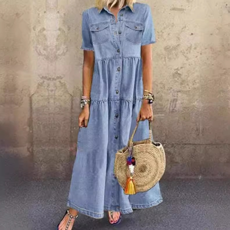 Vintage Style Long Multi-Buckl - Denim Skirt Midi Vintage 리뷰 및 가격