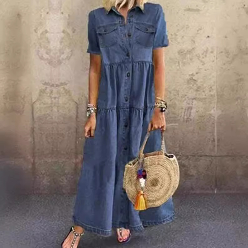 Vintage Style Long Multi-Buckl - Denim Skirt Midi Vintage 리뷰 및 가격