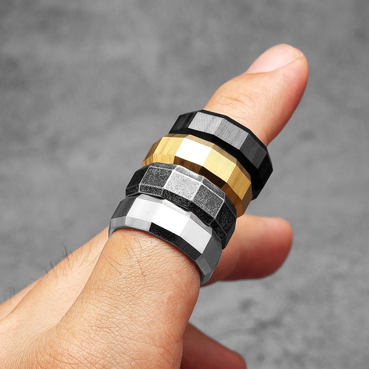 Geometric Cuts Men Rings Stain - Vintage Fashion Newtown 리뷰 및 가격