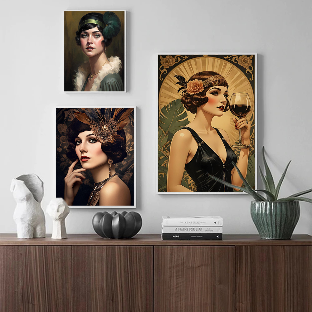 Vintage Flapper Girl Poster 19 - Vintage Fashion Prints For Wall 리뷰 및 가격