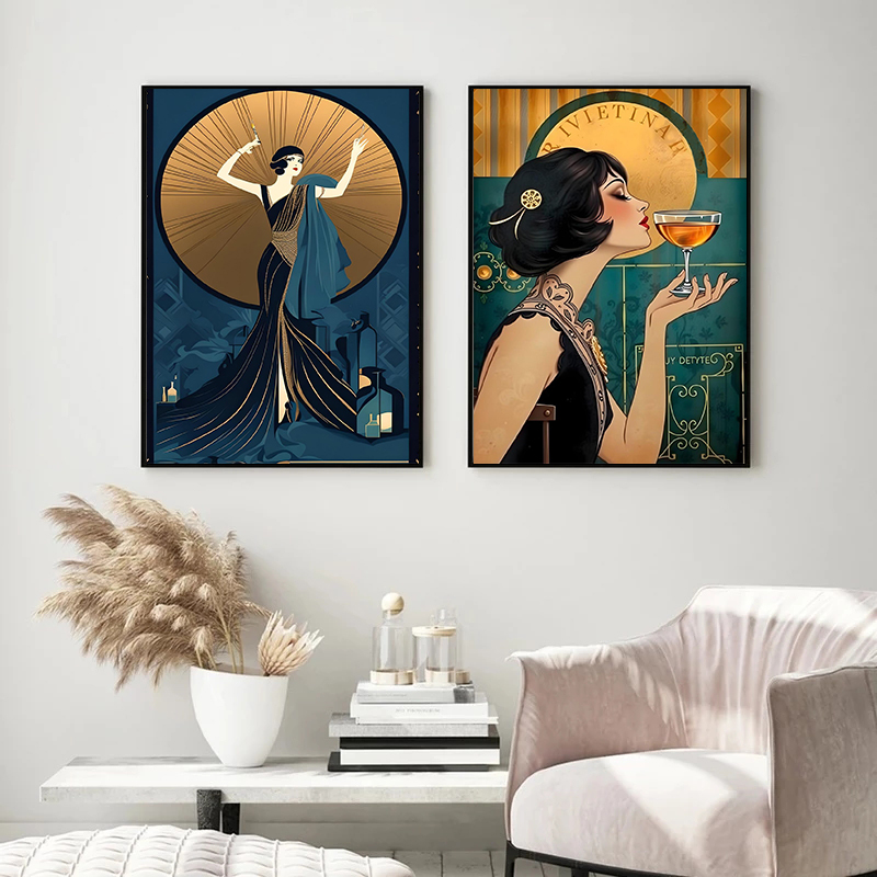 Vintage Flapper Girl Poster 19 - Vintage Fashion Prints For Wall 리뷰 및 가격