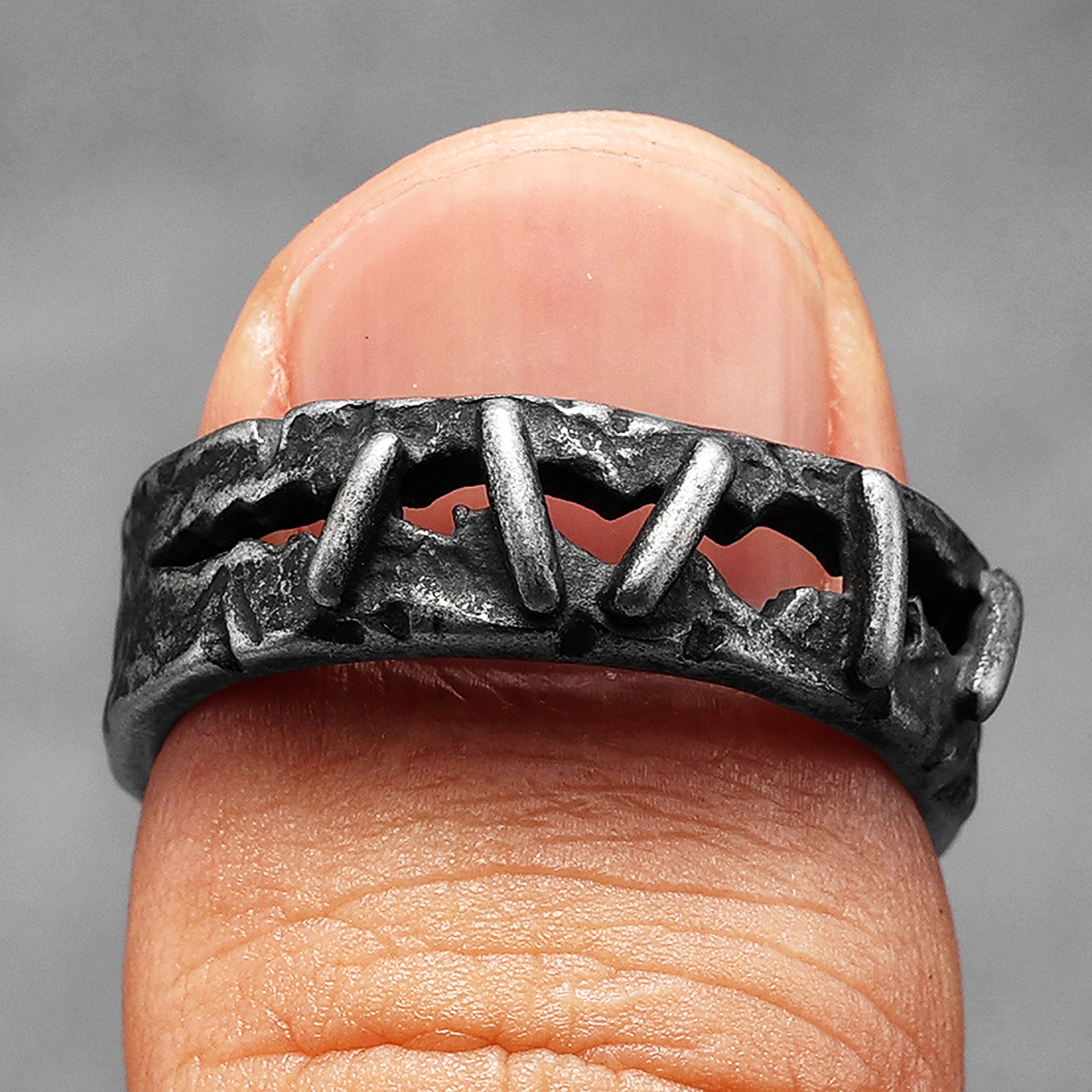 Retro Suture Men Rings Stainle - Vintage Fashion Newtown 리뷰 및 가격