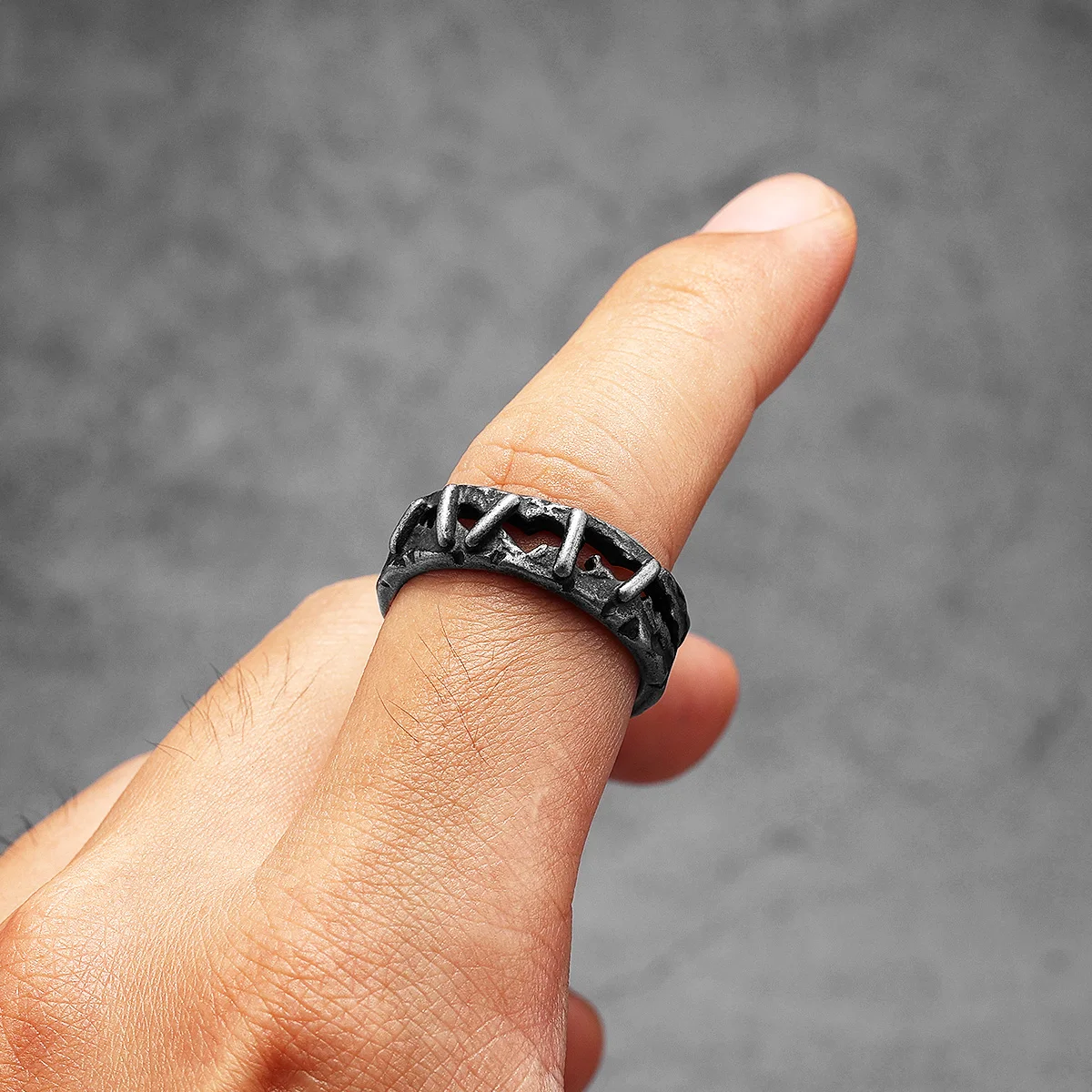 Retro Suture Men Rings Stainle - Vintage Fashion Newtown 리뷰 및 가격